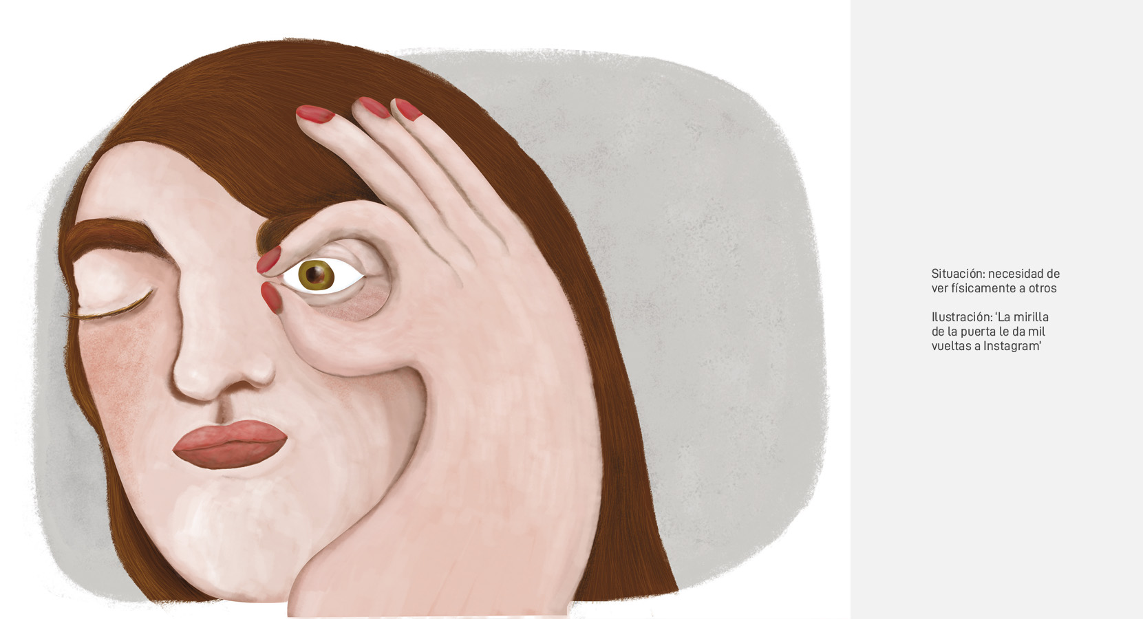 Ilustración de rostro de mujer con ojo cerrado
