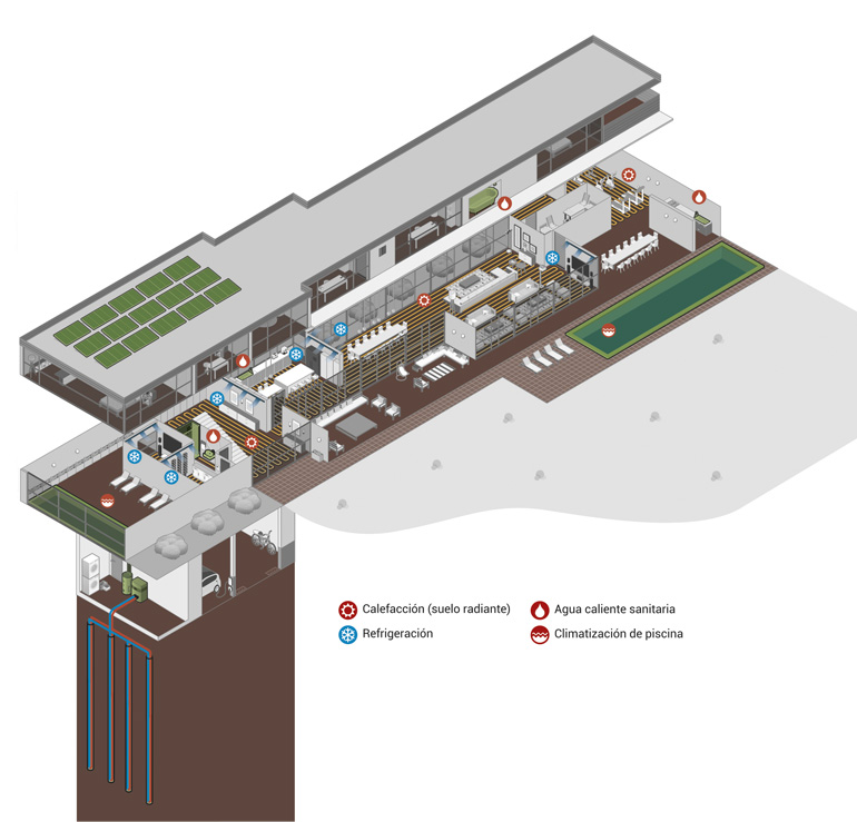 Infografía vectores isométrica sobre geotermia