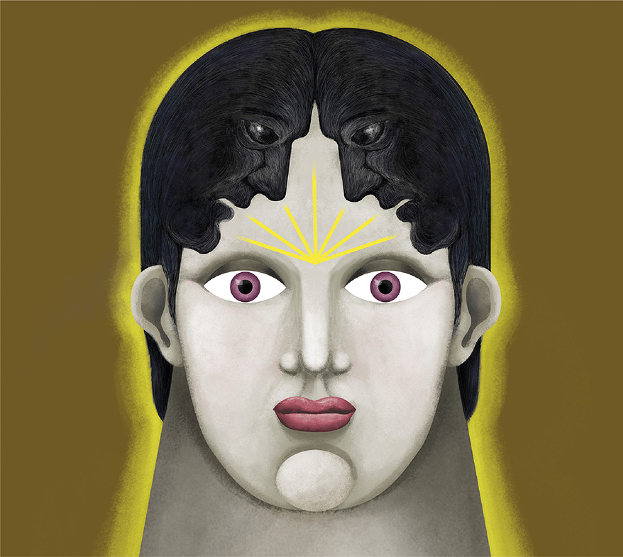 Ilustración editorial y emocional sobre la esquizofrenia